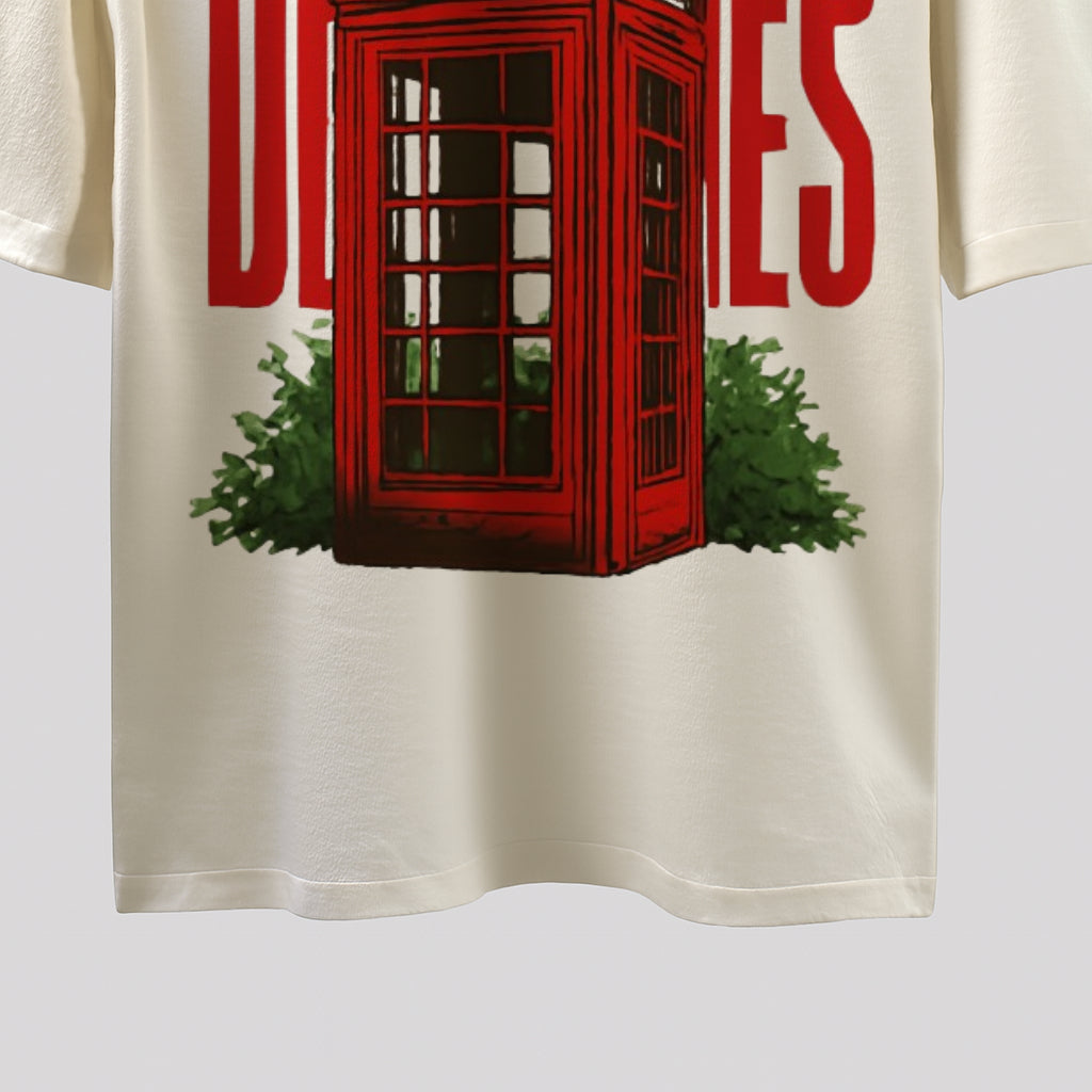 "Deadline Dialer: Red Phone Booth Graphic Tee"