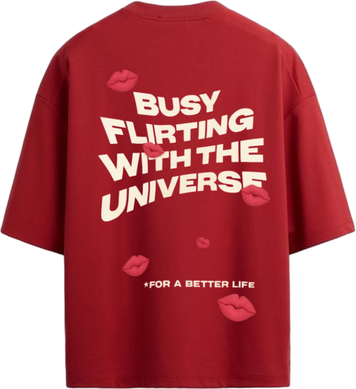 Fliting With Universe Oversized tee