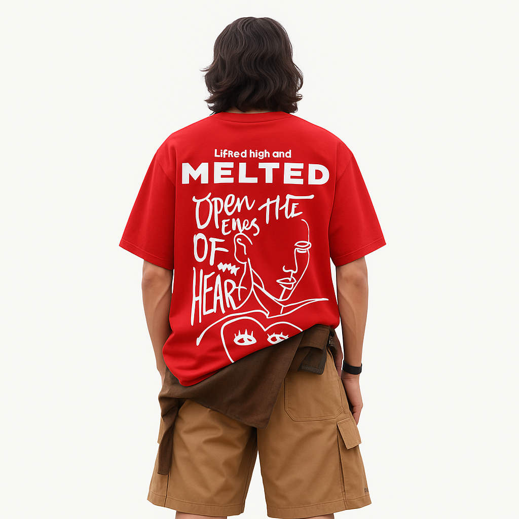 Red Basic Oversized T-shirt